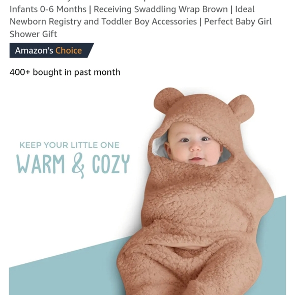 Blue Mello Baby Swaddle Wrap Brown NIB - Picture 8 of 11